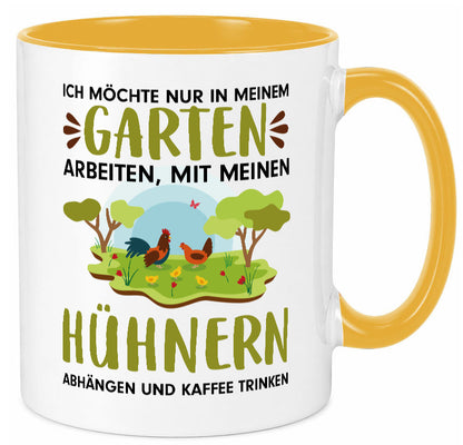 Garten Hühner | Gartenarbeit Tasse Bauernhof Spruch lustiger Geschenk Arbeit
