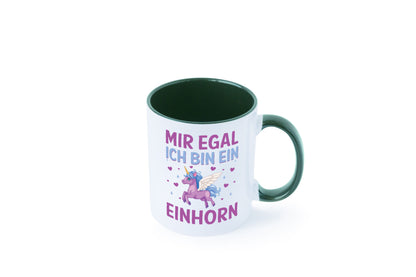 Mir egal, ich bin ein Einhorn| Herzen Geschenkidee Humor Tasse