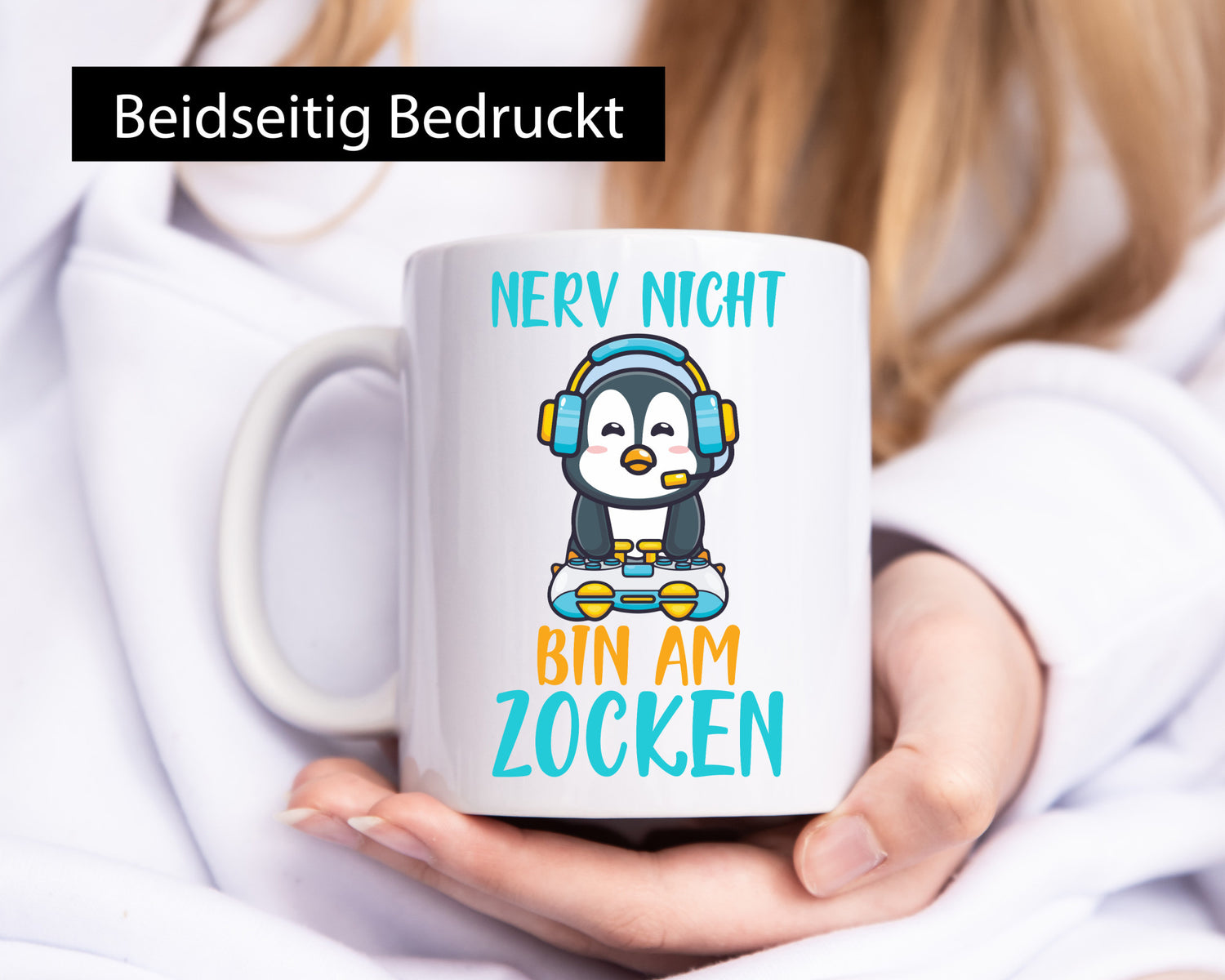 Nerv nicht | Zocker Gamer PC Freunde Pinguin-Comic Humor Geschenkidee Tasse