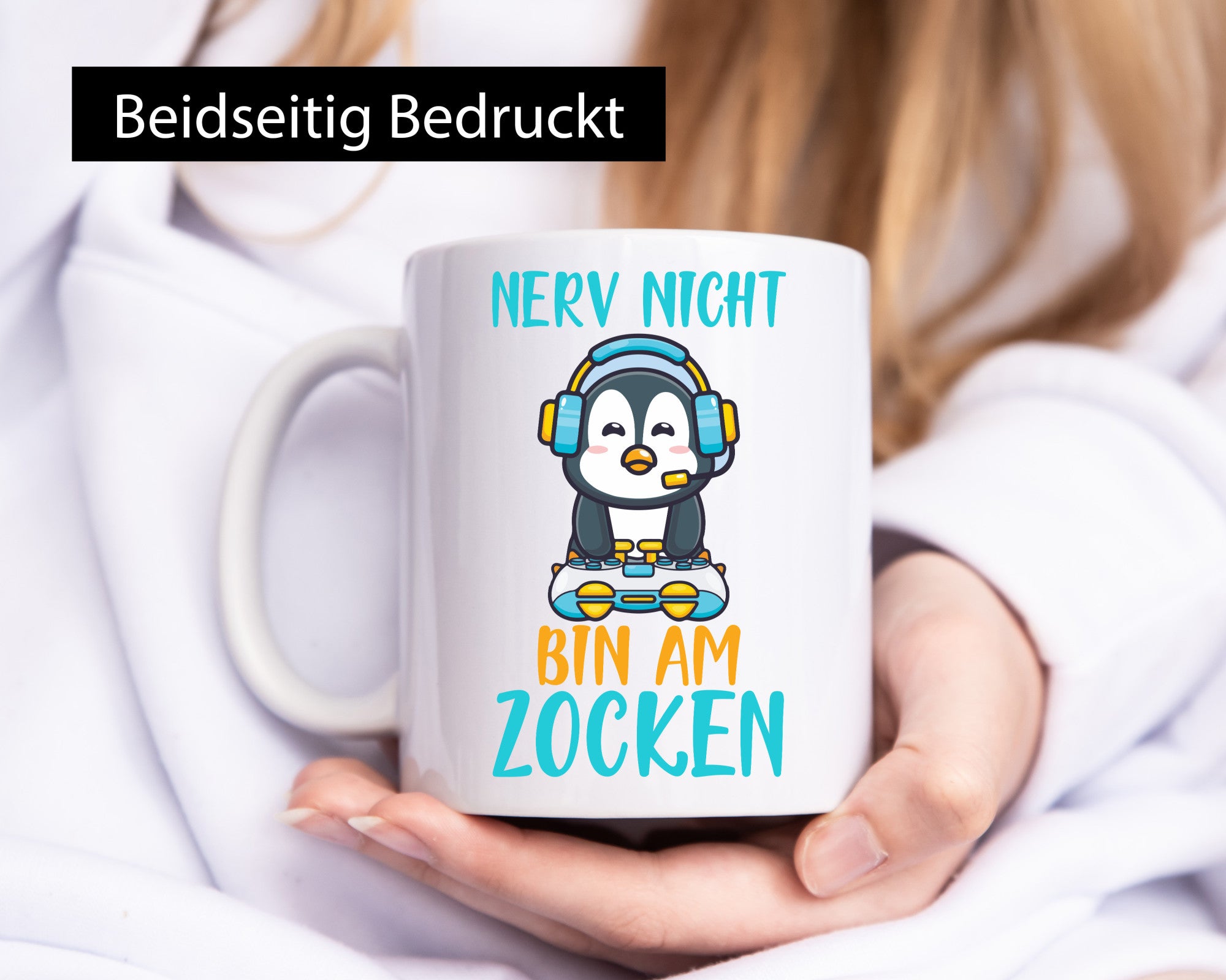 Nerv nicht | Zocker Gamer PC Freunde Pinguin-Comic Humor Geschenkidee Tasse