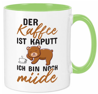 Kaffee ist kaputt | Morgenmuffel müde Bär lustig Humor Geschenkidee Tasse