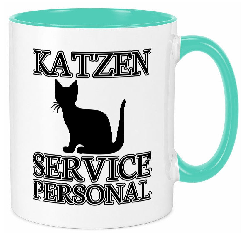 Katzen Service Personal | Katzenbesitzer Tasse Humor lustiger Spruch Geschenk