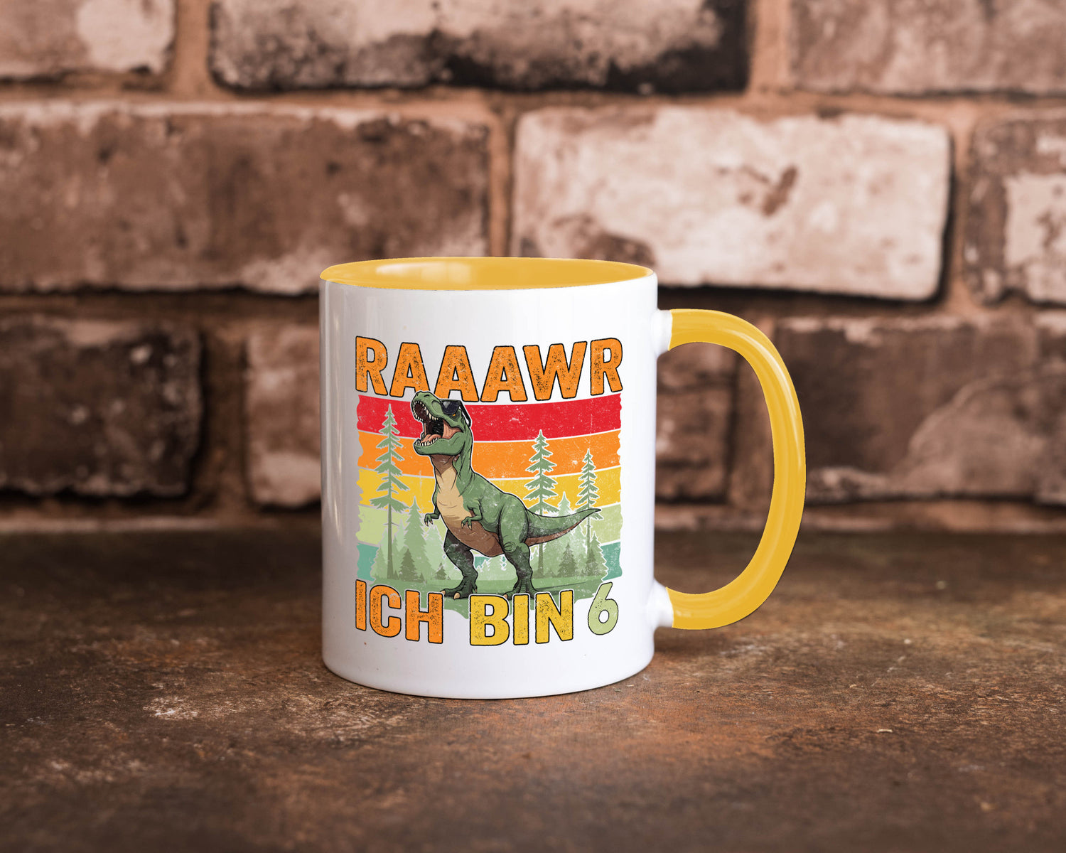 6. Geburtstag | 6 Jahre rarrrr ich bin Dinosaurier Humor Geschenkidee Tasse