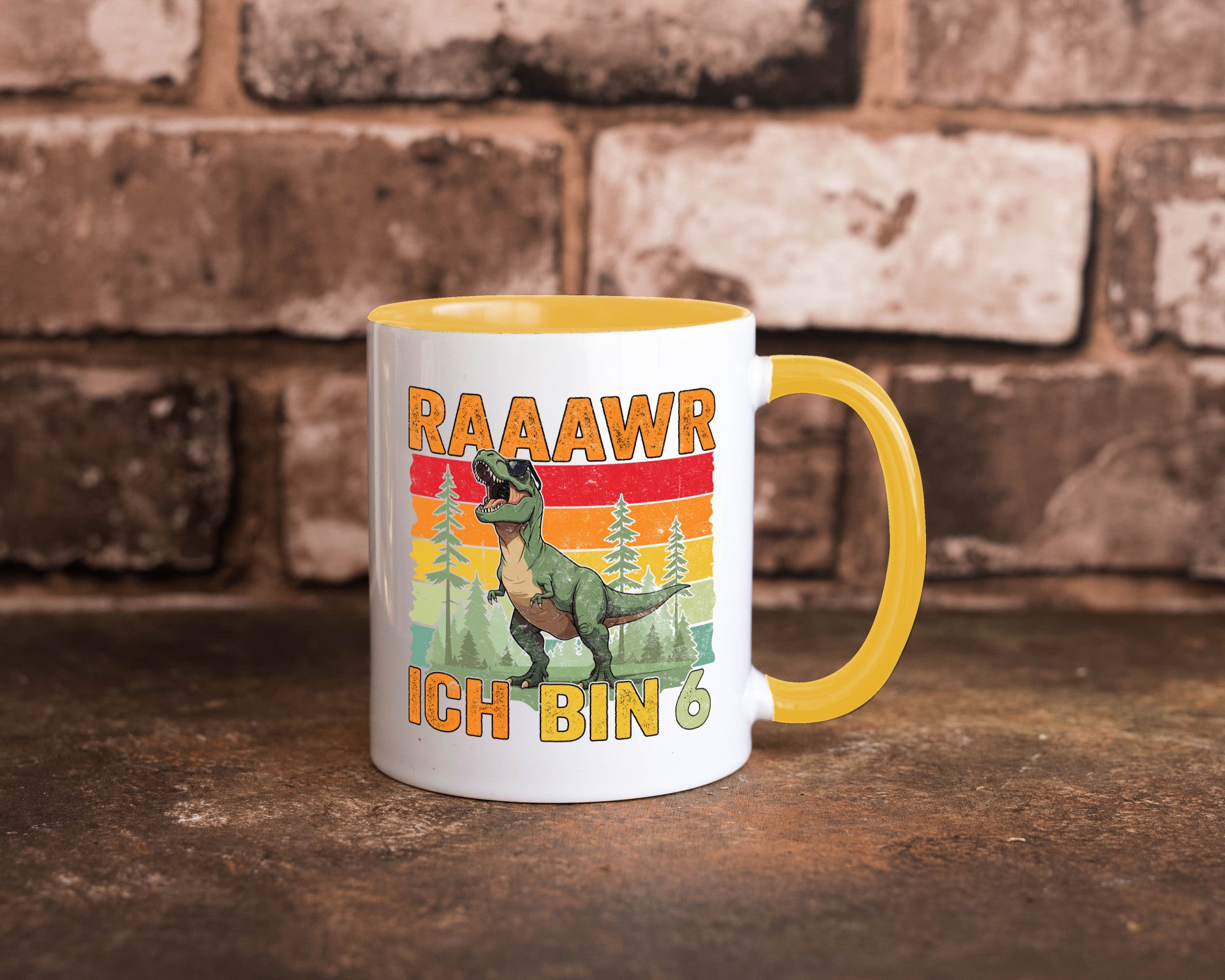 6. Geburtstag | 6 Jahre rarrrr ich bin Dinosaurier Humor Geschenkidee Tasse