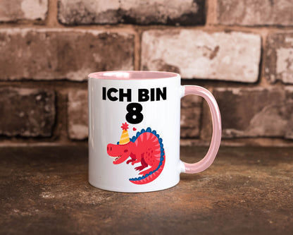 8. Geburtstag | Dino Dinosaurier 8 Jahre lustig Geschenkidee Geschenk Tasse