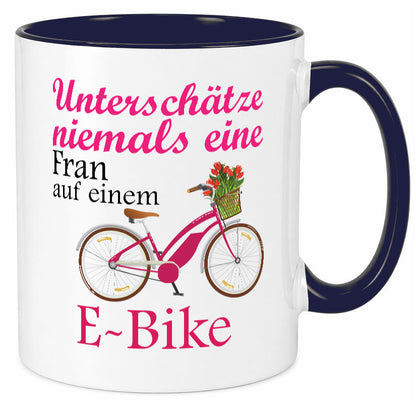 Unterschätze niemals eine Frau | E-Bike Sport Rad fahren lustig Humor