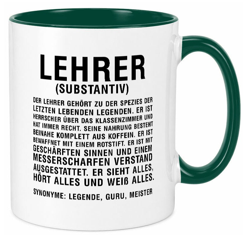 Lehrer | Definition Kollege Mitarbeiter Geschenkidee Arbeit Kollegen Büro Humor Tasse