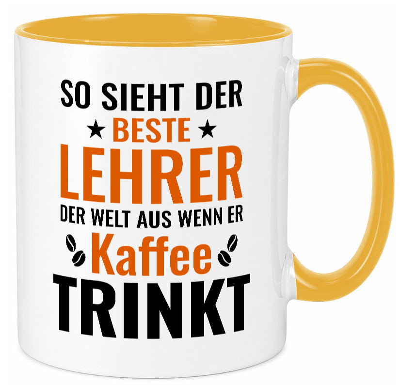 Kaffee trinkt: Lehrer | Schule Beruf Schüler Geschenk Arbeit Kollegen Büro