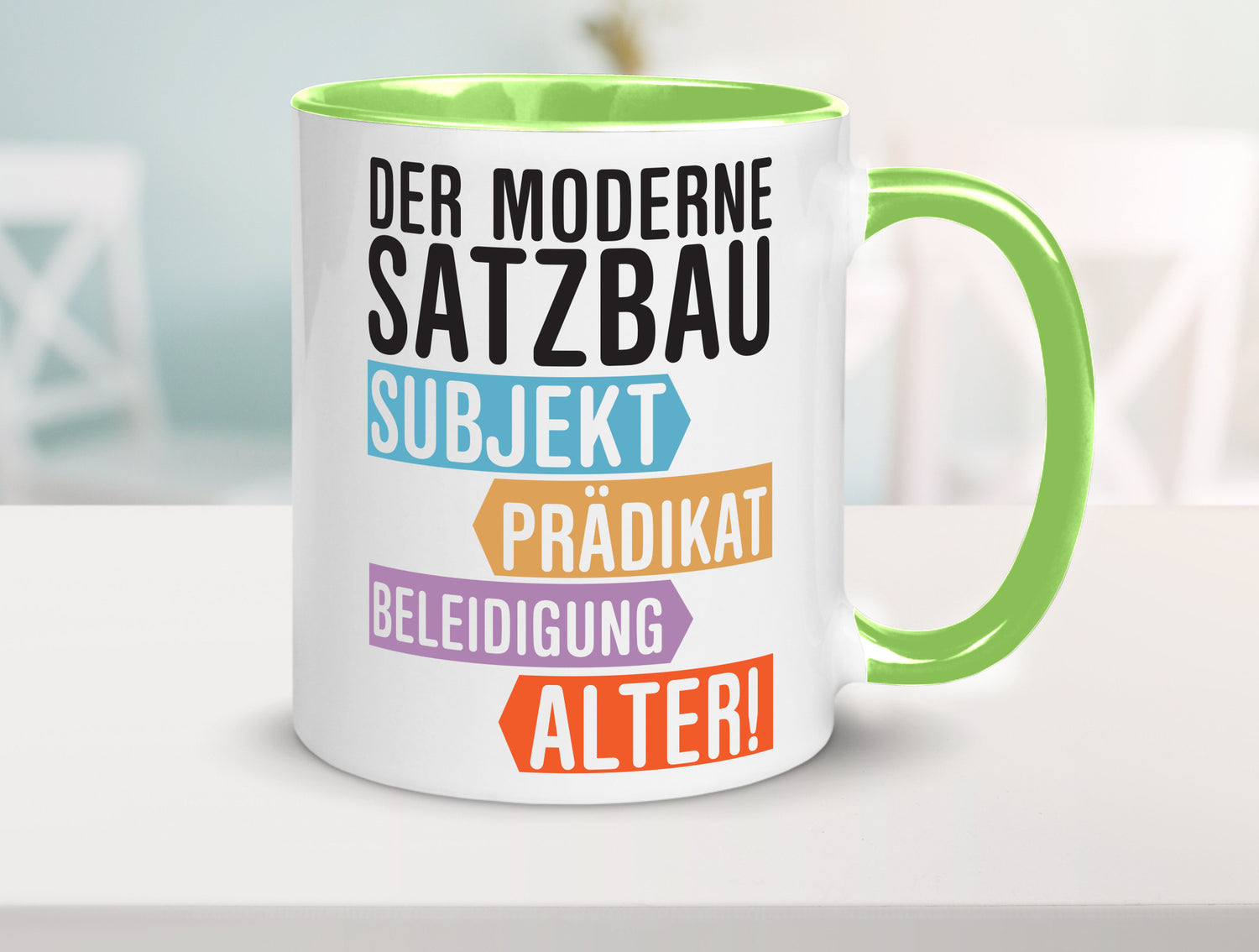 Moderner Satzbau | Lehrer Lehrerin Kollege lustig Arbeit Kollegen Büro Geschenk