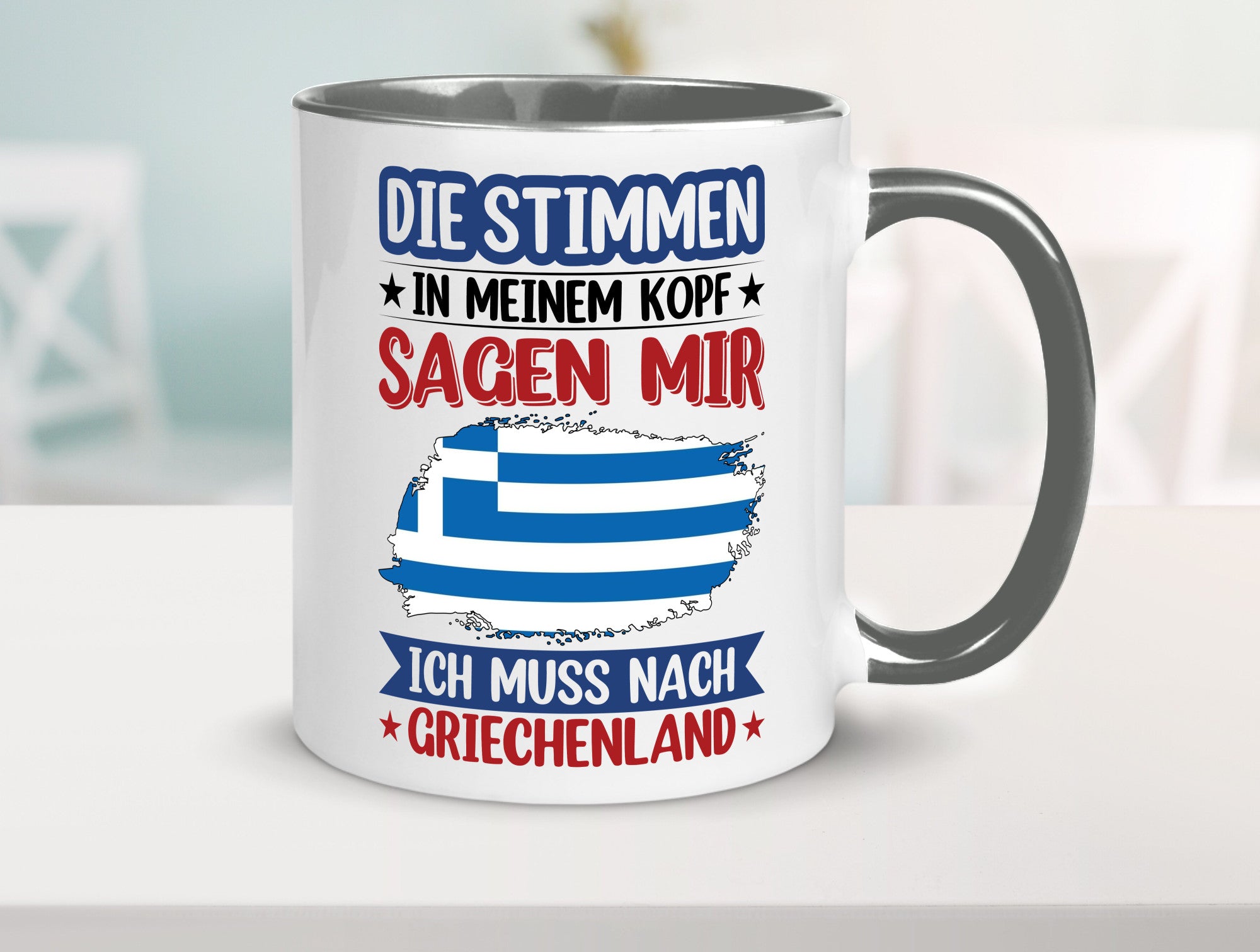 Griechenland | Urlaub Stimmen in meinem Kopf Traumland Humor Geschenkidee Tasse