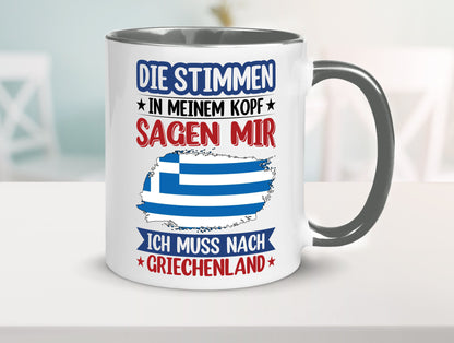 Griechenland | Urlaub Stimmen in meinem Kopf Traumland Humor Geschenkidee Tasse