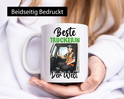 Beste Truckerin | LKW Fahrerin v2 Humor Geschenkidee Tasse