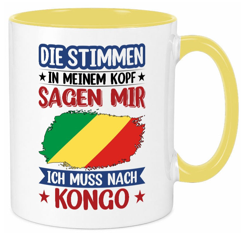 Kongo | Urlaub Stimmen in meinem Kopf Traumland Humor Geschenkidee Tasse