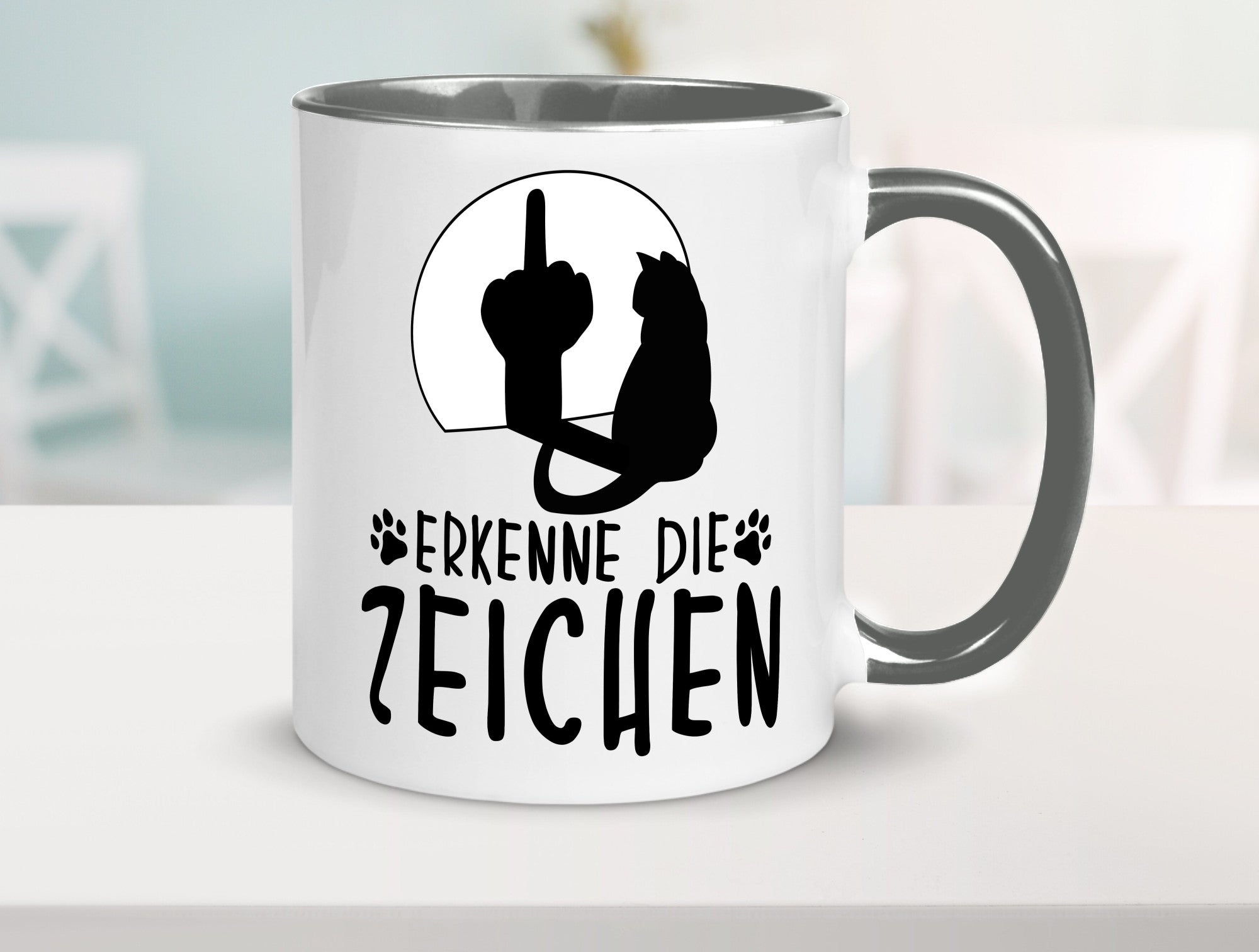 Erkenne die Zeichen | Katze Humor Tierliebhaber Geschenkidee Tasse