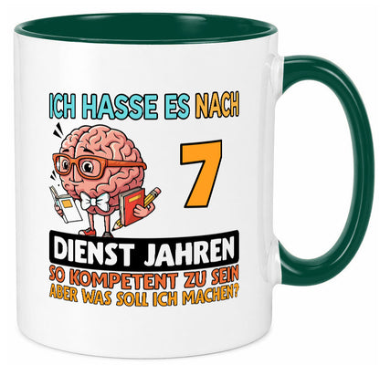 7 Dienstjahre | Arbeit Kompetent lustig Kollegen Büro Geschenk Tasse