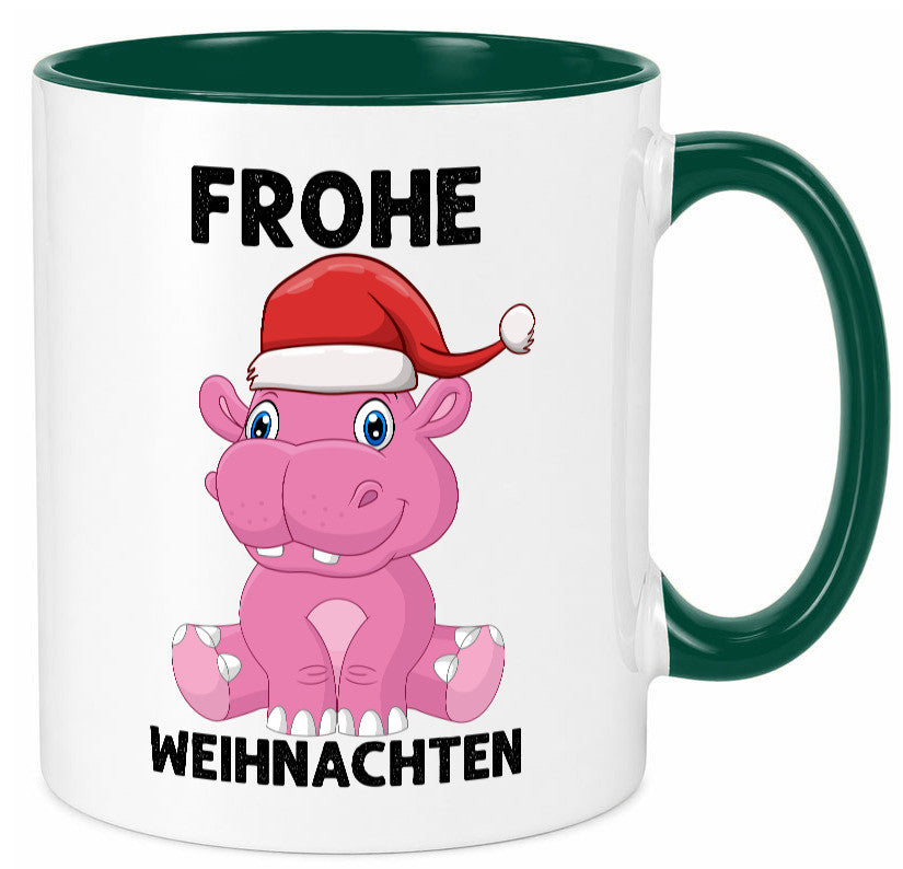 Frohe Weihnachten | Weihnachtstiere Nilpferd Humor Tierliebhaber Geschenkidee Tasse