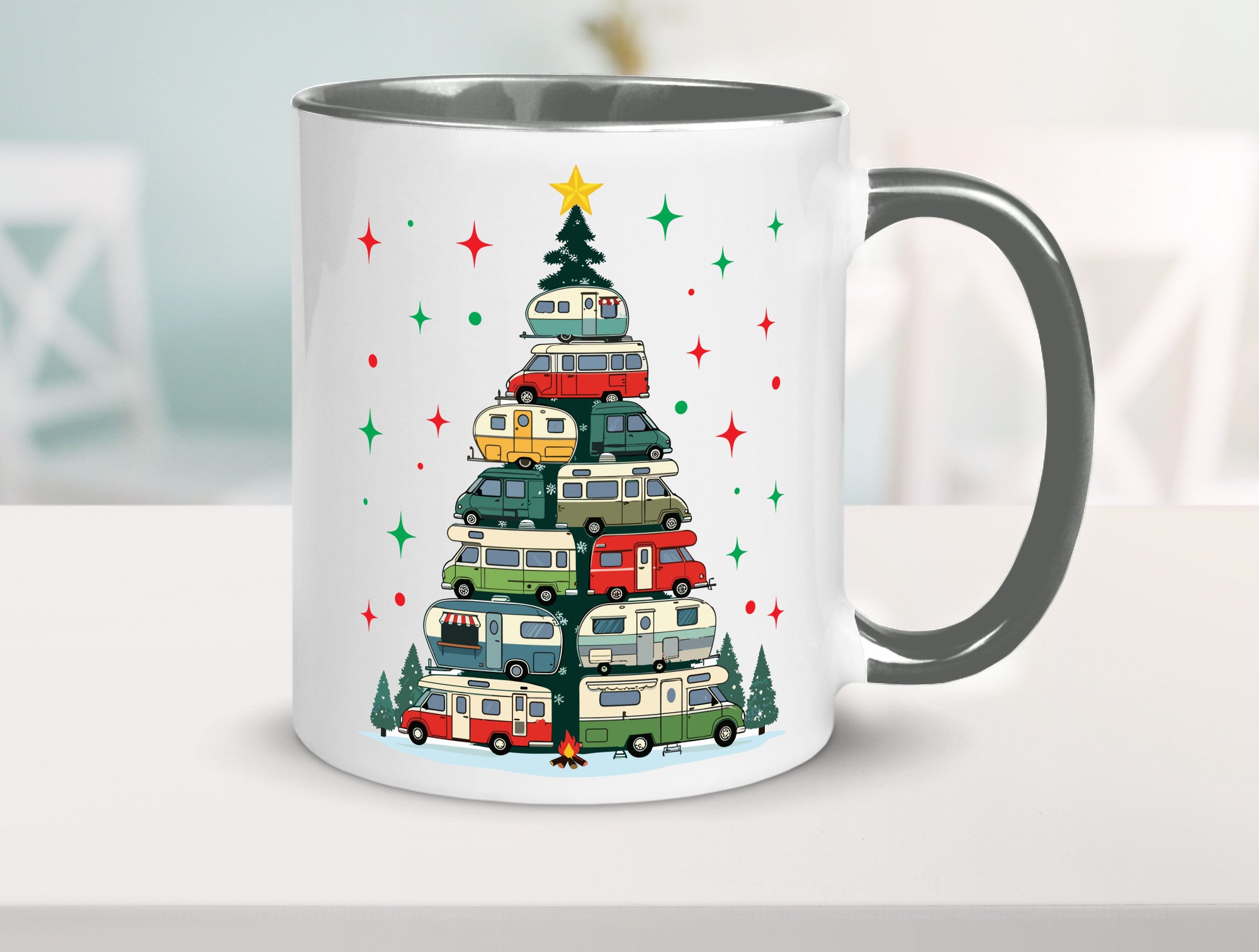 Camper | Camping Weihnachten Fahrzeuge Baumlichter v2 lustig Humor Geschenkidee
