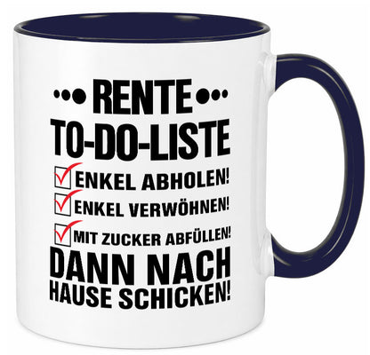 Rente To-Do-Liste | Rentner Tasse Enkel verwöhnen Geschenk Ruhestand Jubiläum