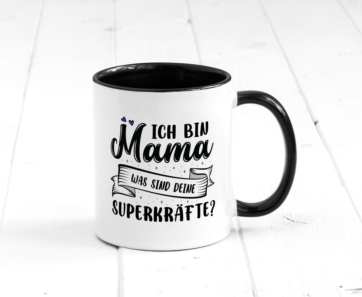Superheldin Mama | Muttertag superkraft lustiger Spruch Geschenk Familie Tasse