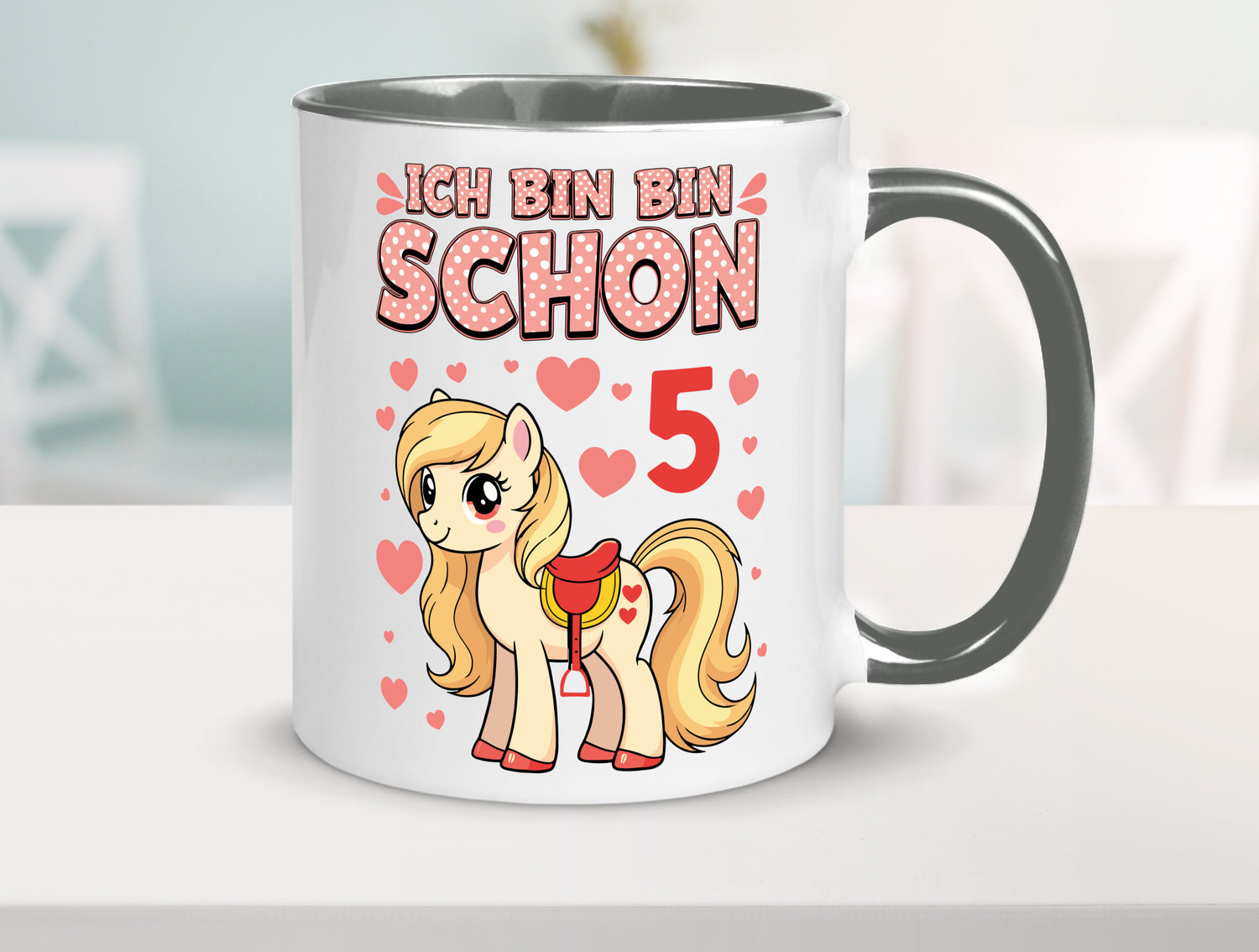 5. Geburtstag | 5 Jahre Mädchen Reiten Pony Humor Geschenkidee Tasse