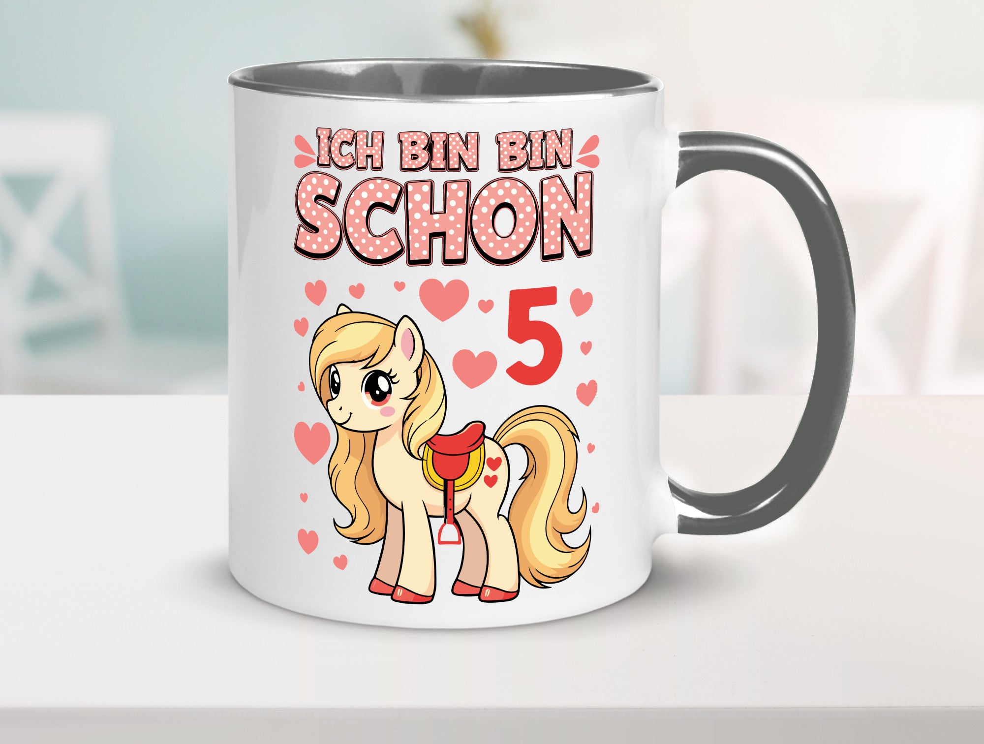 5. Geburtstag | 5 Jahre Mädchen Reiten Pony Humor Geschenkidee Tasse