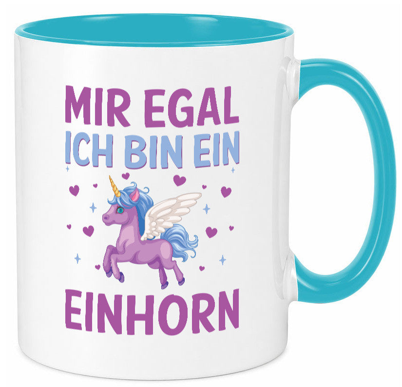 Mir egal, ich bin ein Einhorn| Herzen Geschenkidee Humor Tasse