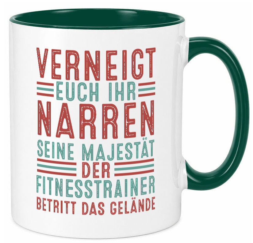 Verneigt euch: Fitnesstrainer | Personal Trainer v2 lustig Humor Geschenkidee Tasse