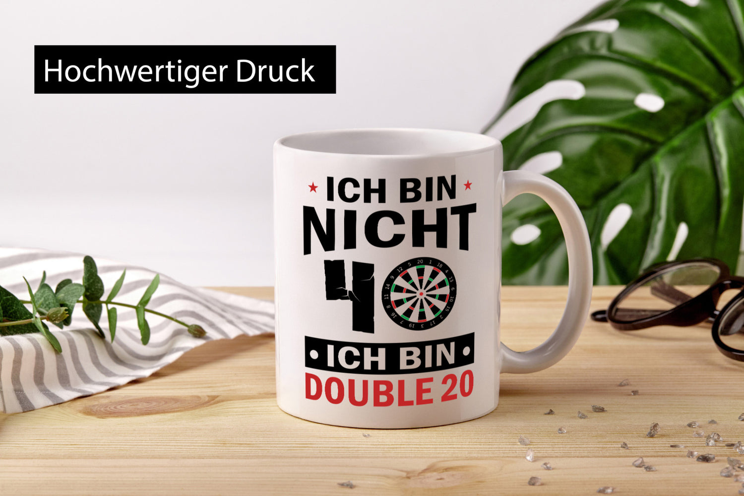 Ich bin nicht 40 Double 20 | Dart Spieler Geschenkidee Humor Tasse