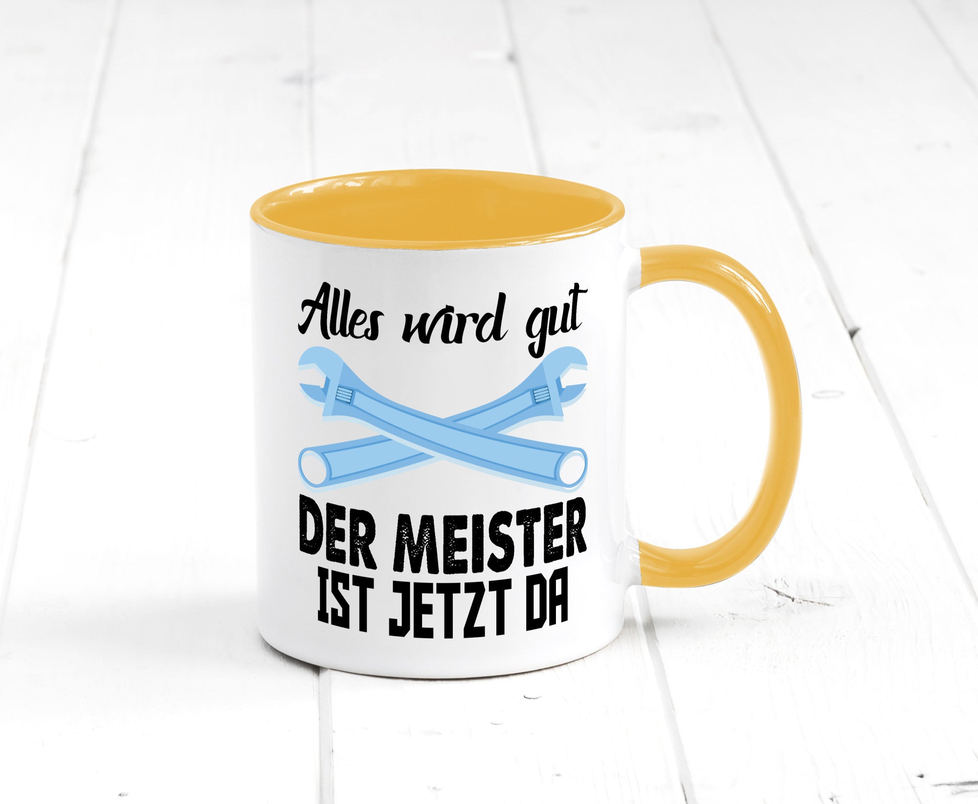Alles wird gut der meister ist jetzt da | Klempner Humor Geschenkidee Tasse