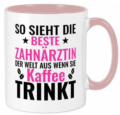 Kaffee trinkt: Zahnärztin | Zahnmedizin Beruf Geschenk Arbeit Kollegen Büro