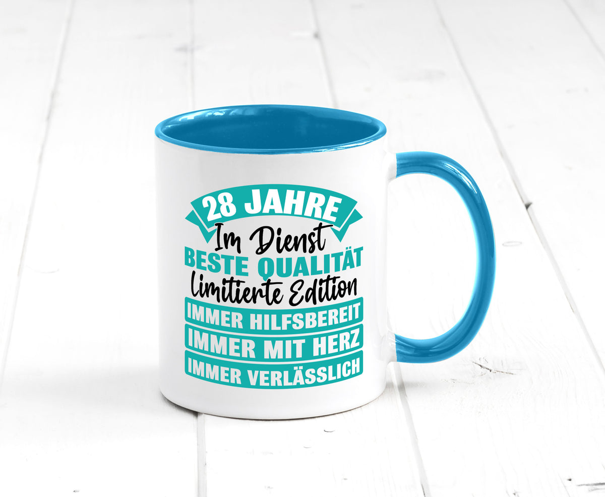 28 Jahre im Dienst | Jubiläum Arbeit lustig Kollegen Büro Geschenk Tasse