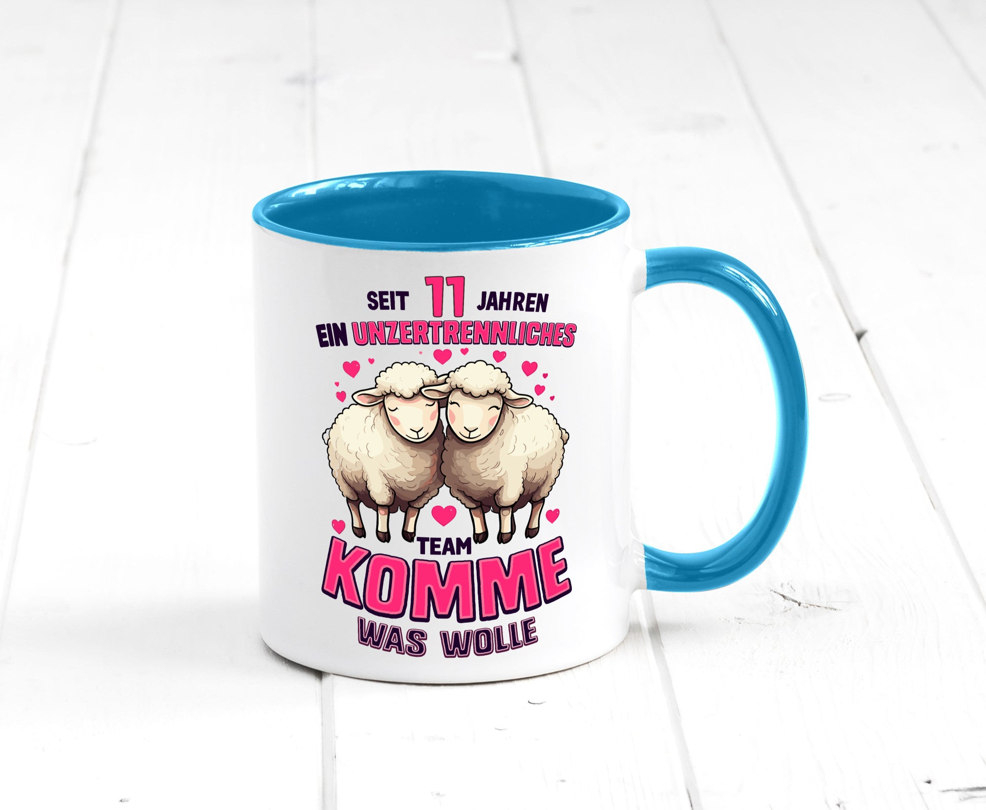 11 Jahre Verheiratet | ein Team Ehepaar v2 Humor Geschenkidee Tasse