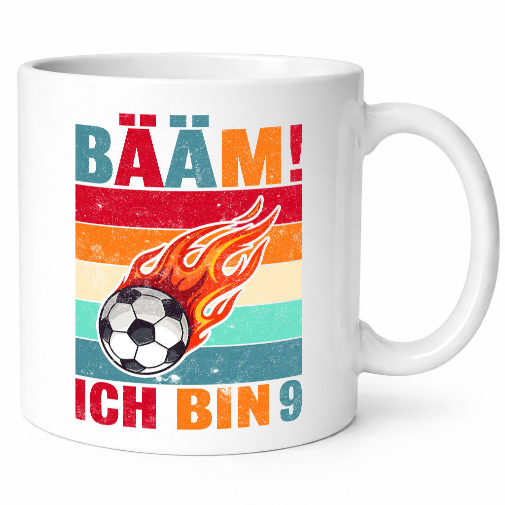 9. Geburtstag | Bääm ich bin 9 Fußball Geschenkidee Humor Tasse