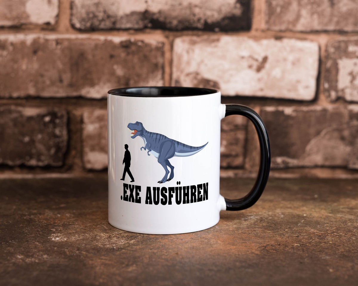 Exe Ausführen | Dinosaurier lustiger Spruch Geschenk Humor Geschenkidee Tasse