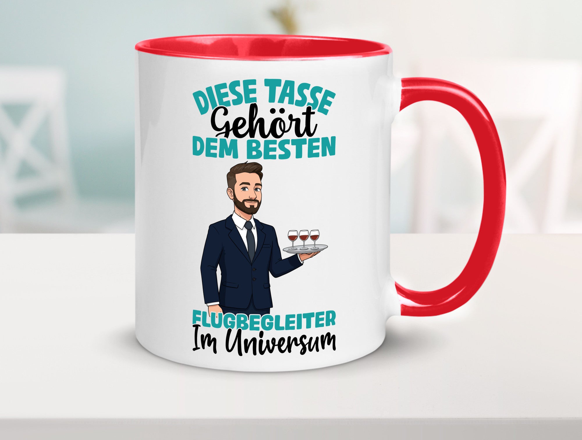 Im Universum: Flugbegleiter | Steward Flughafen Humor Geschenkidee Tasse