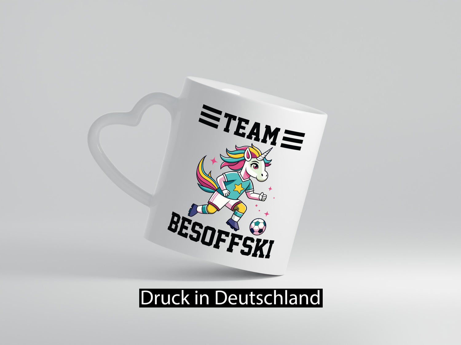 Team Besoffski | Einhorn Fußball v2 Geschenkidee Humor Tasse