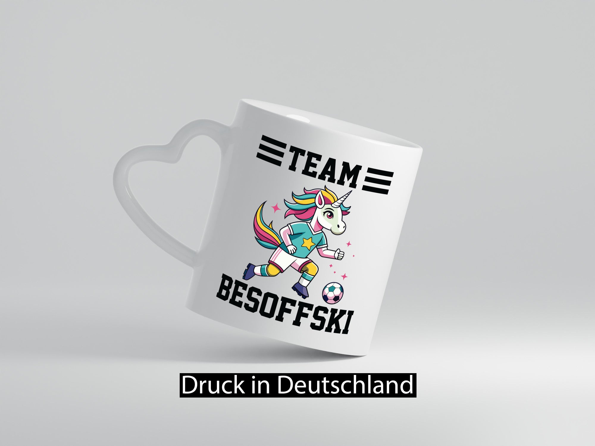 Team Besoffski | Einhorn Fußball v2 Geschenkidee Humor Tasse