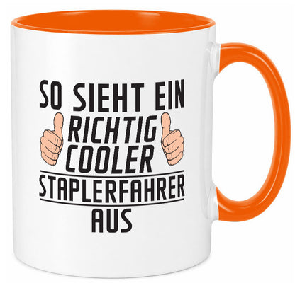 Richtig Cooler Staplerfahrer | Gabelstapler Fahrer Humor Geschenkidee Tasse