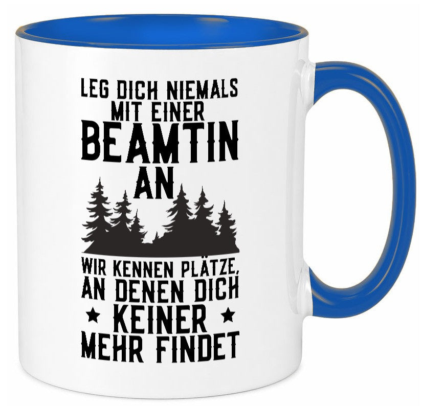 Nicht mir Beamtin anlegen | Polizistin Wald Revier lustiger Spruch Geschenk Tasse