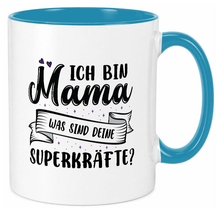 Superheldin Mama | Muttertag superkraft lustiger Spruch Geschenk Familie Tasse