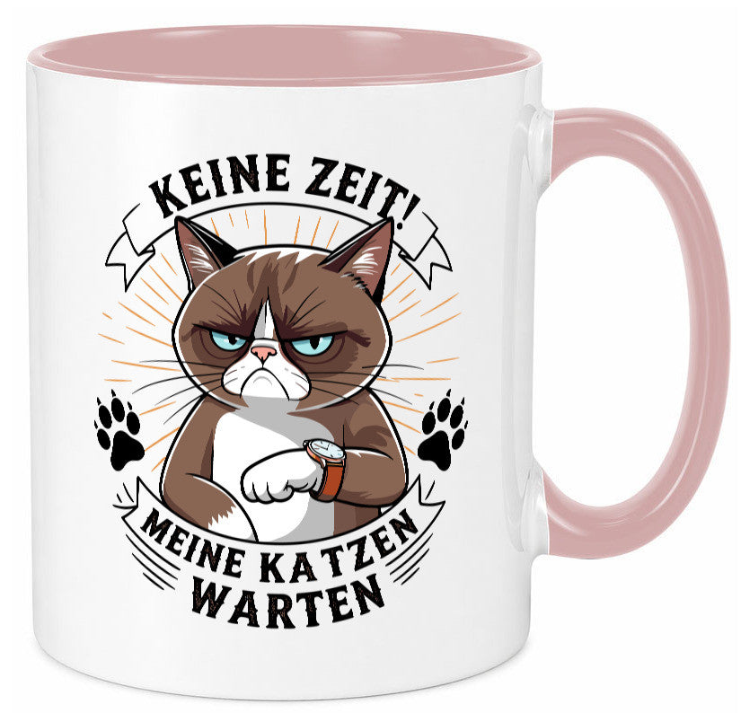 Keine Zeit meine Katzen Warten | Schwarze Katze Geschenkidee Tierliebhaber
