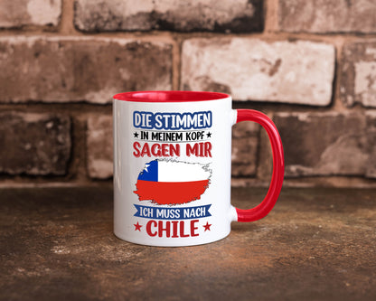 Chile | Urlaub Stimmen in meinem Kopf Traumland Geschenkidee Humor Tasse