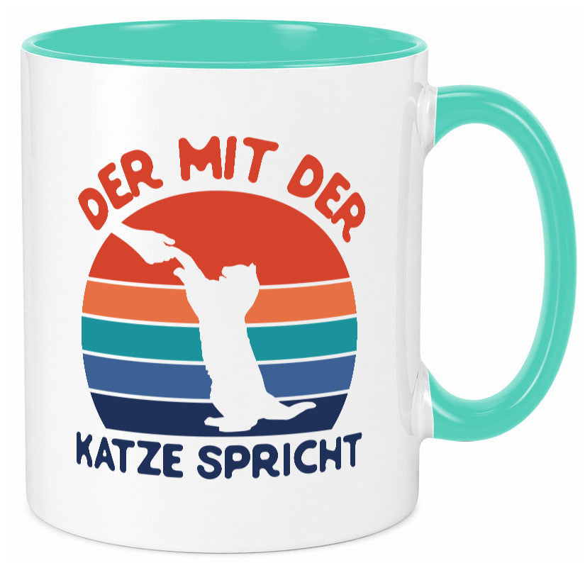 Der mit Katze Spricht | Katzenliebhaber Humor Tierliebhaber Geschenkidee Tasse