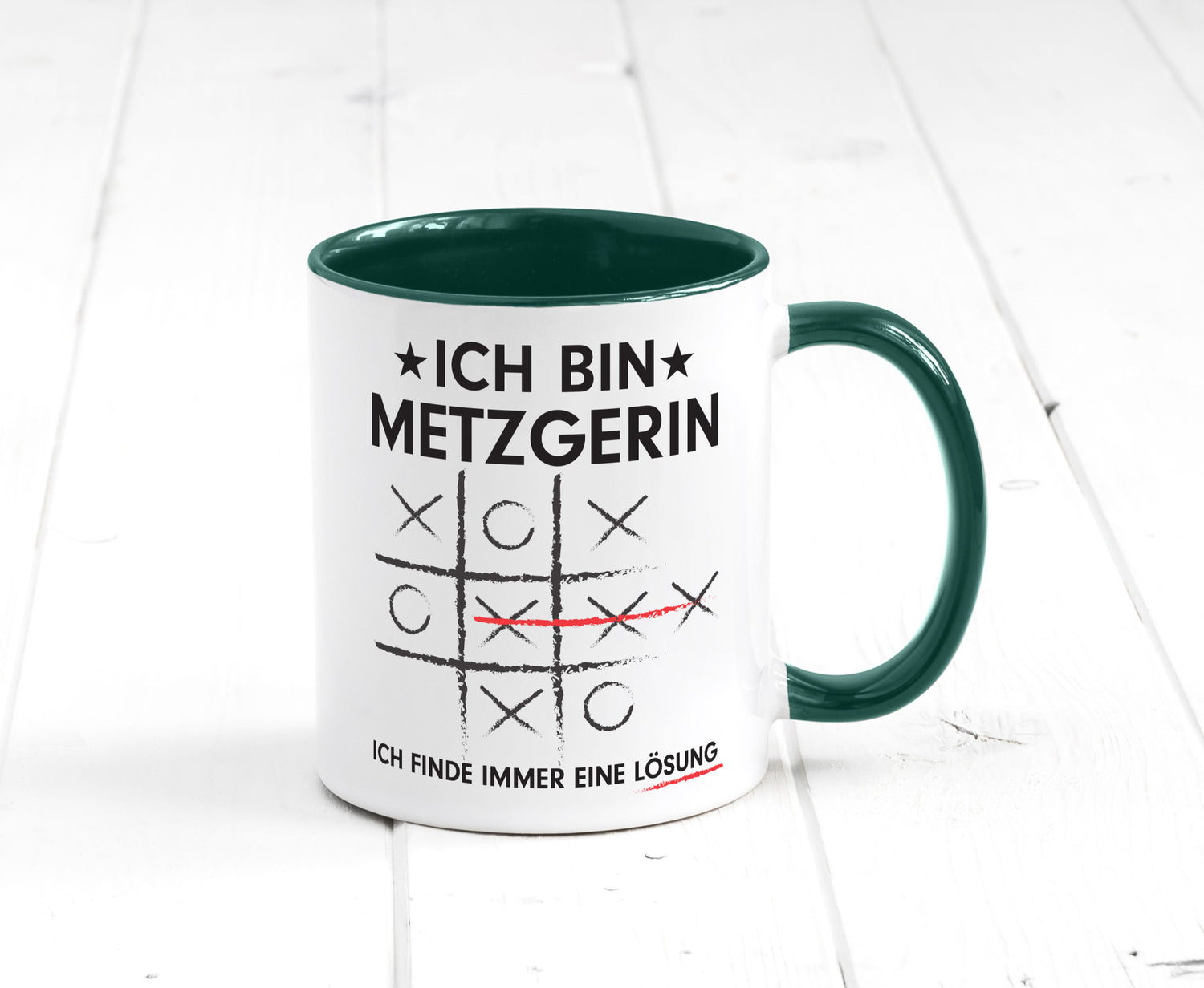 Löse Probleme: Metzgerin | Fleischerin Humor Geschenkidee Tasse