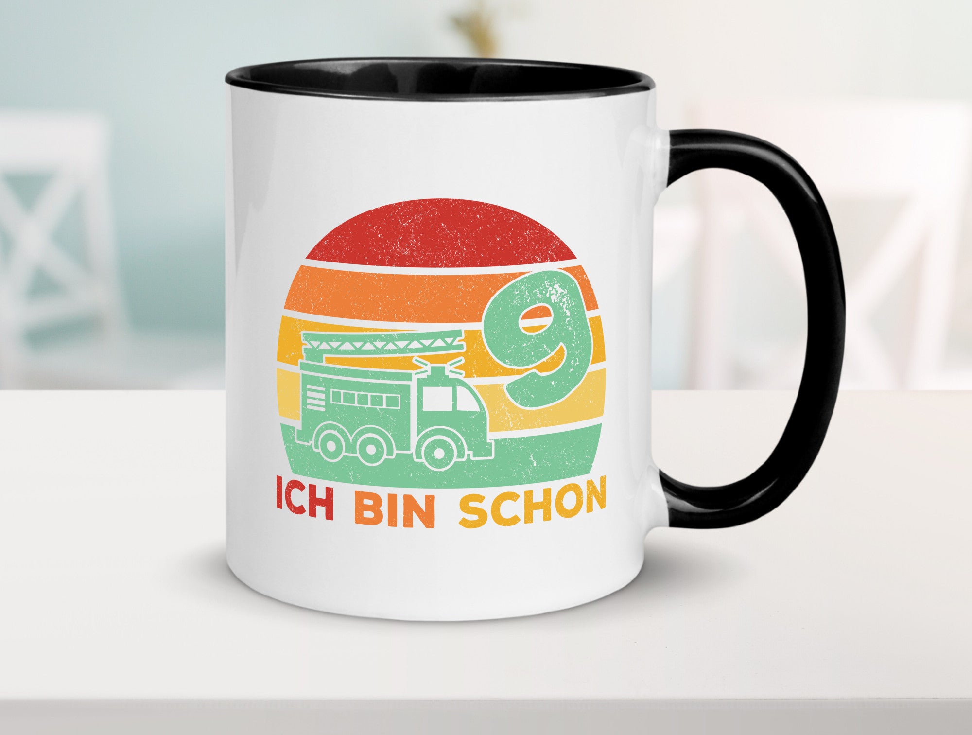 9. geburtstag | Feuerwehrauto 9 Jahre Feuerwehr Geschenk Geschenkidee lustiger