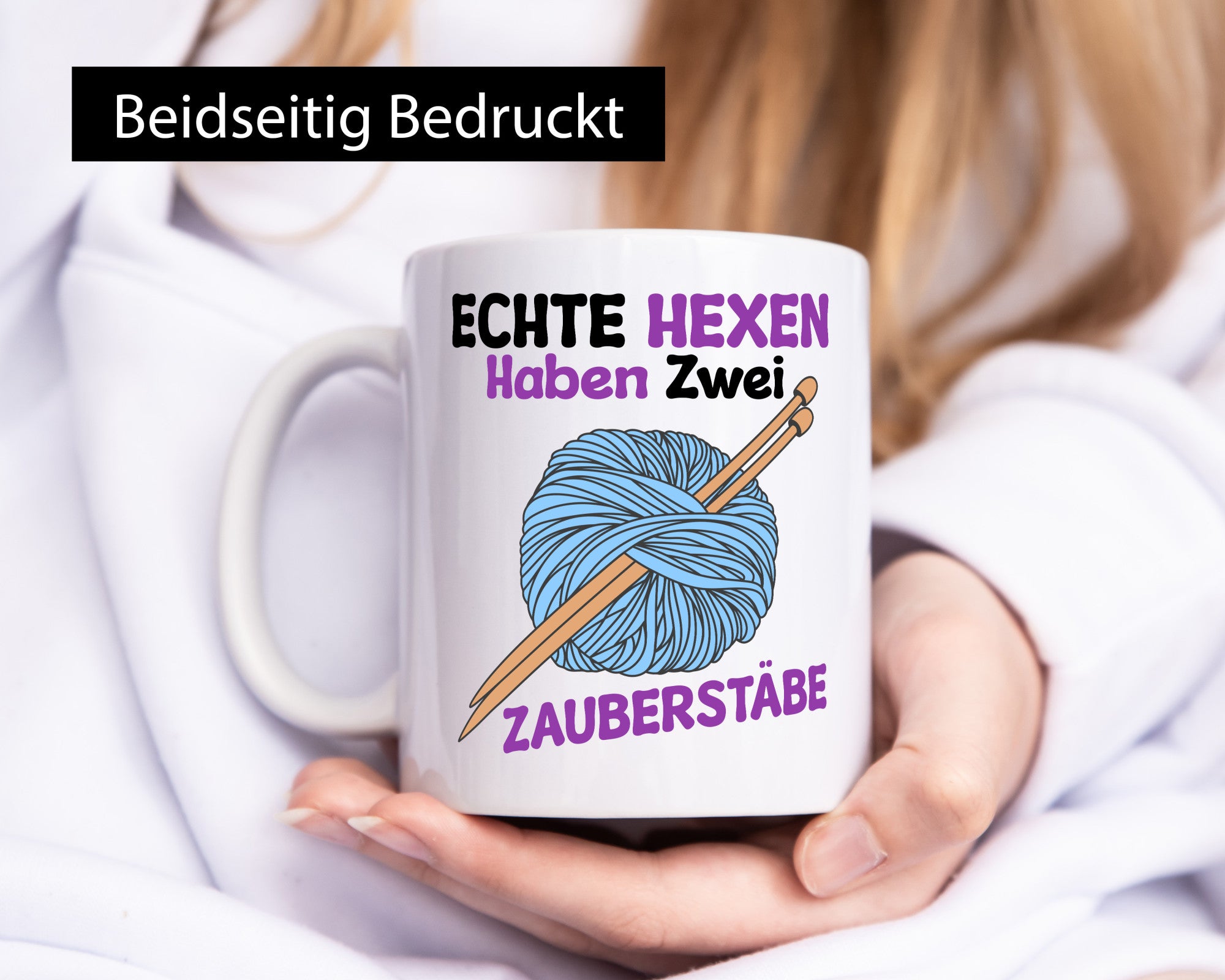 Echte Hexen haben zwei Zauberstäbe | Stricken v2 lustiger Spruch Geschenk Humor