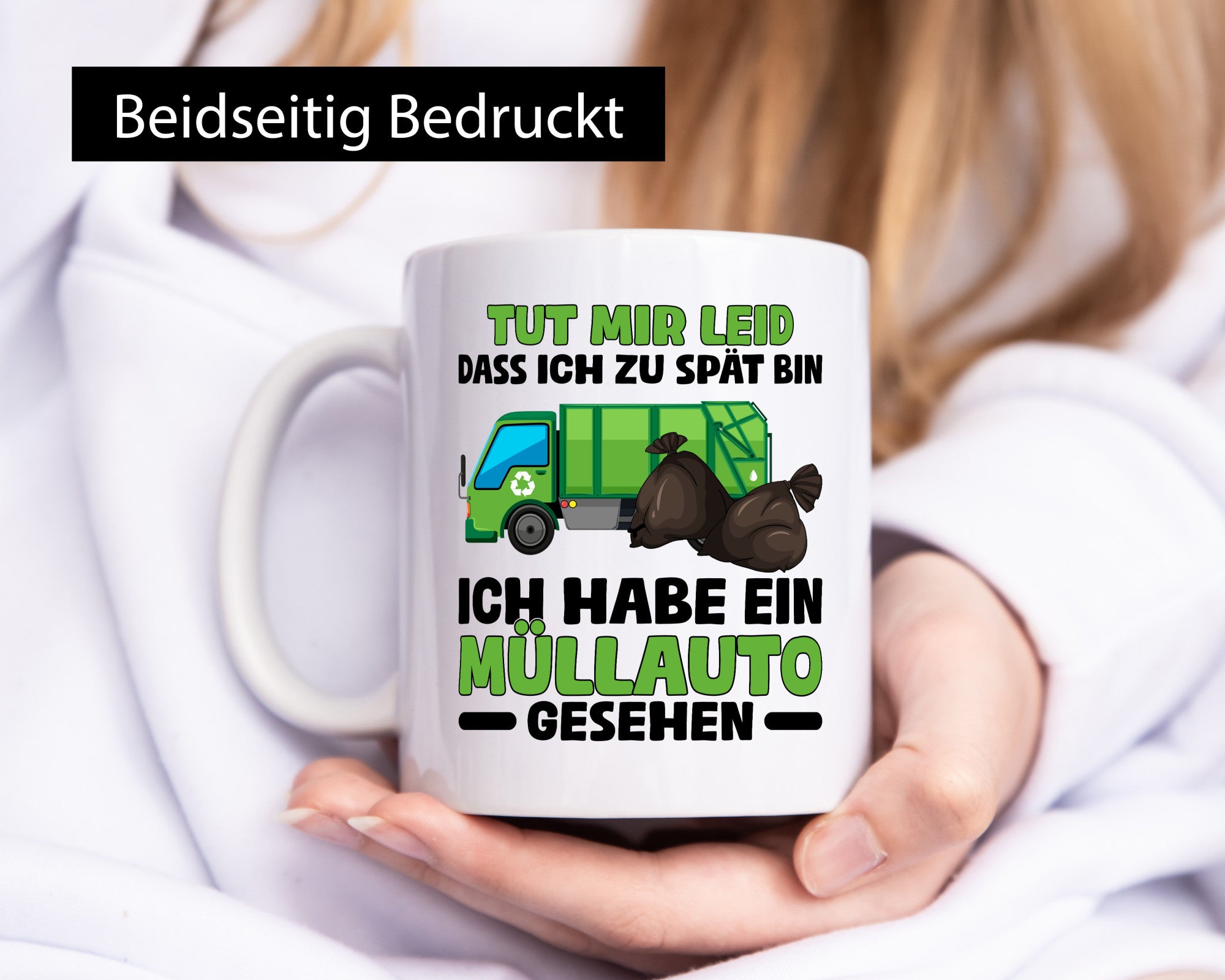 Bin zu spät hab ein Müllauto gesehen | Müllabfuhr lustiger Spruch Geschenk