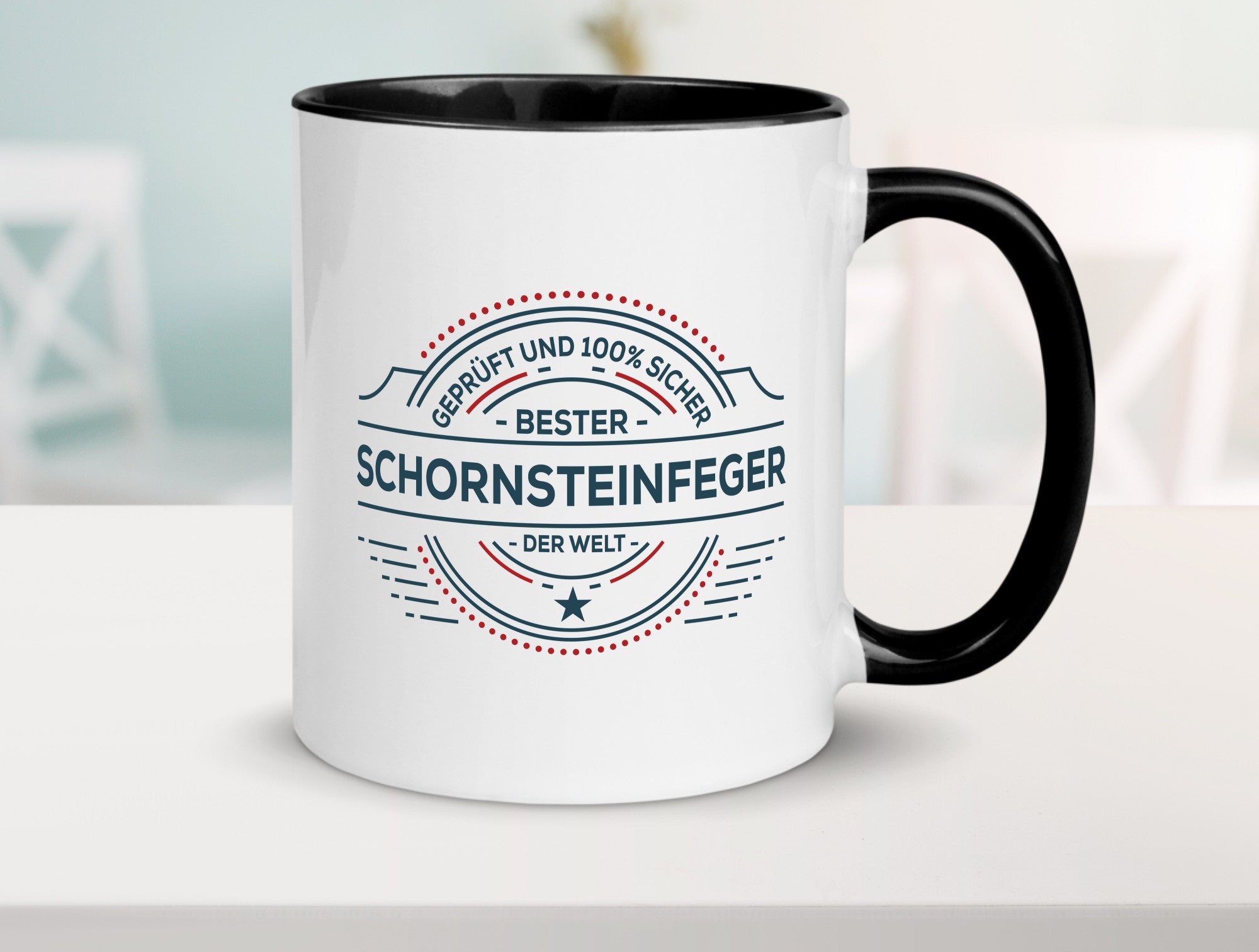 Geprüft und sicher: Schornsteinfeger | Kaminkehrer Geschenkidee Humor Tasse