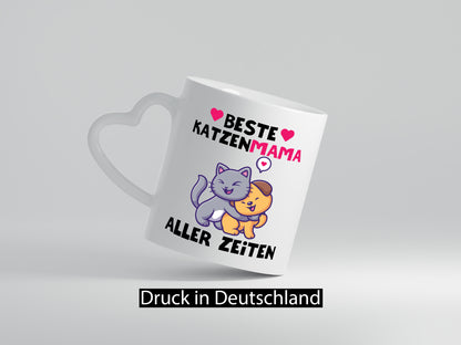 Beste Katzenmama | Katzenbaby Herz lustig Familie Geschenkidee Geschenk Tasse
