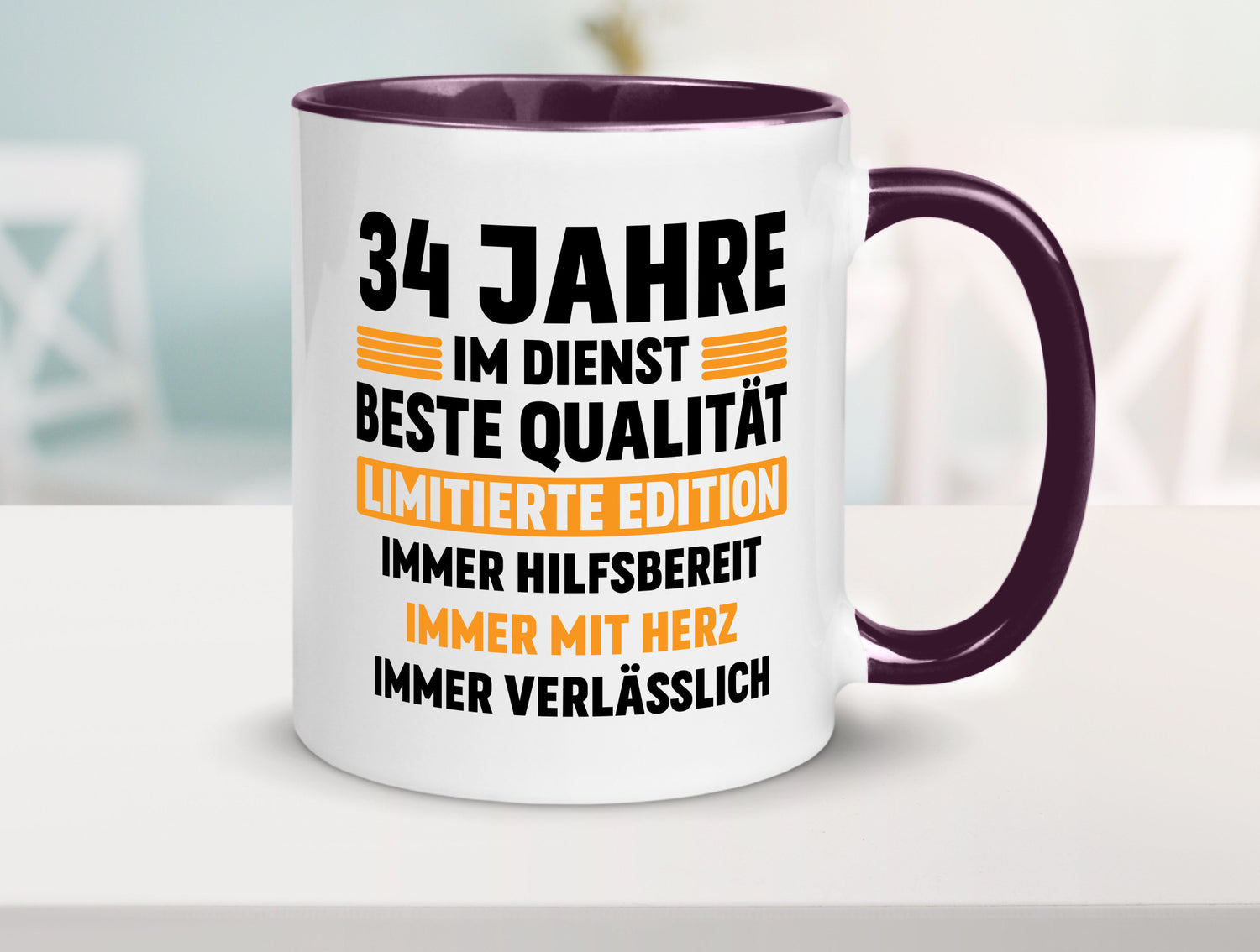34 Jahre im Dienst | Jubiläum Arbeit v2 Humor Kollegen Büro Geschenkidee Tasse